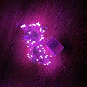 10m 100 Led Damla Uçlu Pembe Işık Şeffaf Kablo 