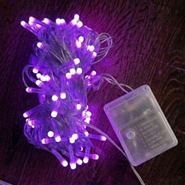 10m 100 Led Damla Uçlu Pembe Işık Şeffaf Kablo 