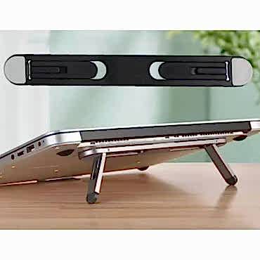 Siyah 2 Kademeli Katlanabilir ve Yapışkanlı Laptop Standı 
