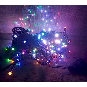 10m 100 Led Damla Uçlu Led Işık RGB Işık Siyah Kablo