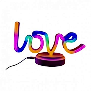 Neon Işıklı Love Yazılı Masa Gece Lambası 