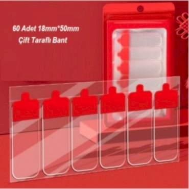 60 Parça Kolay Açılır Güçlü Çift Taraflı Bant 18mmx50mm