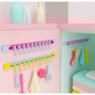 10 Kancalı Raylı Mutfak ve Banyo Düzenleyici Askı 