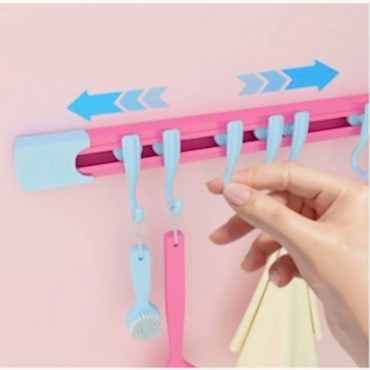 10 Kancalı Raylı Mutfak ve Banyo Düzenleyici Askı 