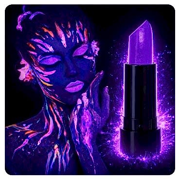 UV Neon Mor Ruj – Karanlıkta Parlayan Makyaj Boyası