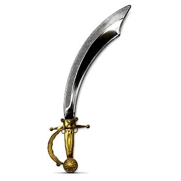 Parlak Metal Görünümlü Plastik Korsan Kılıcı - 45 cm