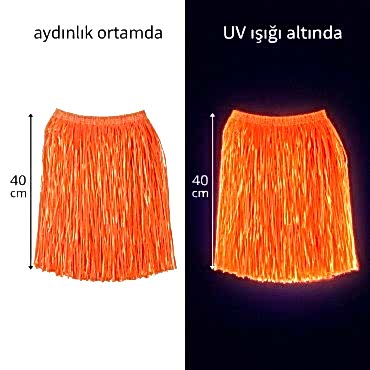 Neon Turuncu Hawaii Parti Eteği 40 cm
