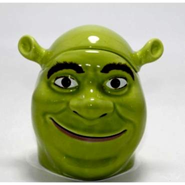 3D Shrek Tasarımı Porselen Kupa Bardak (Büyük Boy)