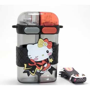 Hello Kitty Figürlü Çift Bölmeli Pipetli Suluk 