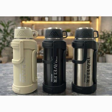 2000 ml Bardaklı Çift Katmanlı Vakumlu Paslanmaz Çelik Termos
