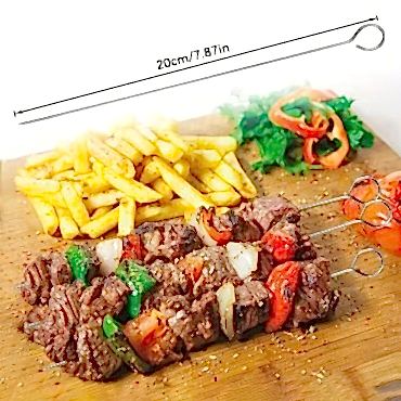 10'lu Paslanmaz Çelik Şiş Seti (20 cm) - Airfryer & Mangal