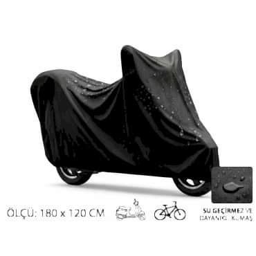 Su ve Toz Geçirmez Motosiklet ve Scooter Koruma Brandası 180x120 cm