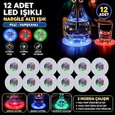 RGB LED Nargile Altı Işık 12’li Set