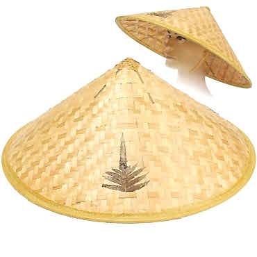 Naturel Renk Cambodia Kamboçyalı Vietnam Şapkası PVC Hasır