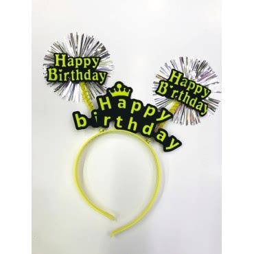 Happy Birthday Neon Renk Doğum Günü Tacı - 12 Adet