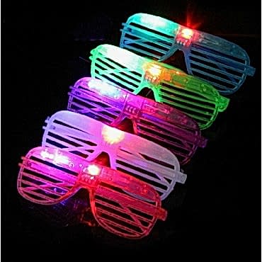 Led Işıklı Renkli Panjur Gözlük 12 Adet