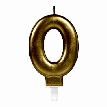 0 Rakamı Mum Gold Renk