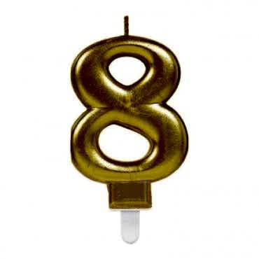 8 Rakamı Mum Gold Renk