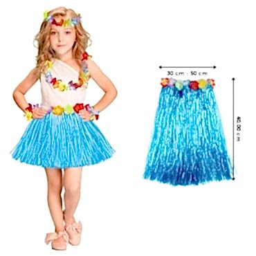 Hawaii Hula Eteği Mavi Renk 40 cm