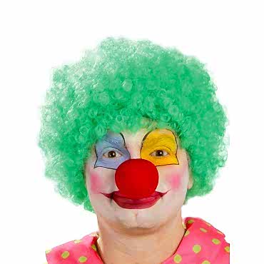 Yeşil Renk Kıvırcık Afro Palyaço Seti