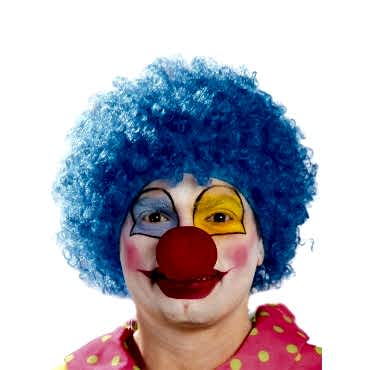 Mavi Renk Kıvırcık Afro Palyaço Seti