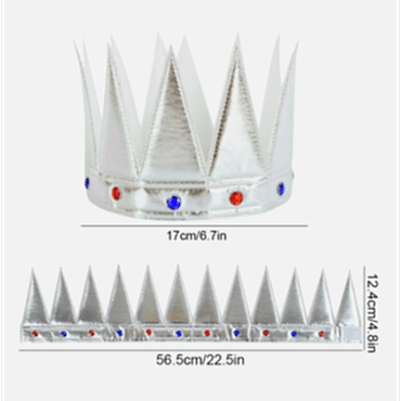 Yumuşak Gümüş Kral Tacı 55 cm