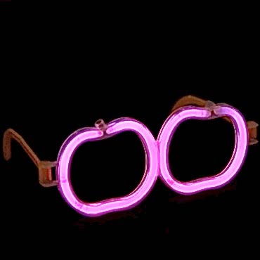 Karanlıkta Parlayan Neon Fosforlu Elma Gözlük Seti - 12 Adet