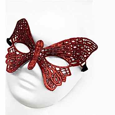 Kırmızı Dantel Masquerade Maskesi 7 No