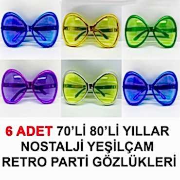 Yeşilçam Retro Parti Gözlükleri 6 Adet