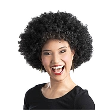 Siyah Renk Kıvırcık Afro Bonus Parti Peruğu