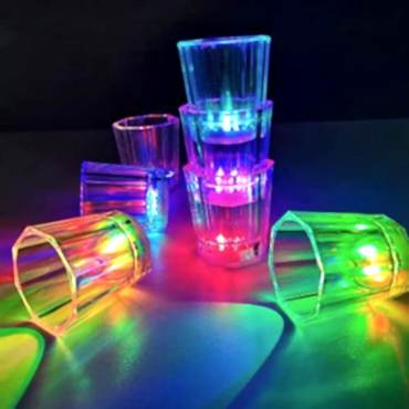 Renkli Led Parlayan Fiber Optik Glow Işıklı Bardak 1 Adet