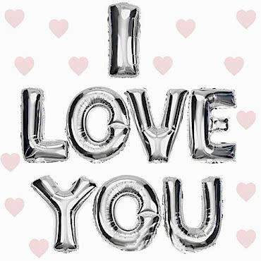 I Love You Folyo Balon Gümüş Renk 35 CM