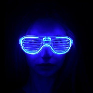 Mavi Led Işıklı Parti Gözlüğü - Neon 3 Modlu