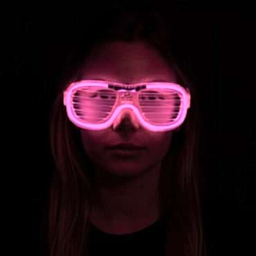 Pembe Led Işıklı Parti Gözlüğü - Neon 3 Modlu
