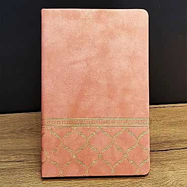 Somon Rengi Desenli Deri Defter
