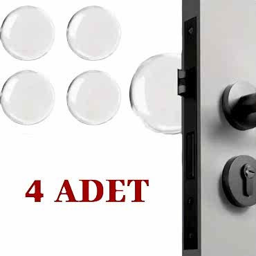 Şeffaf Silikon Mobilya ve Kapı Durdurucu Darbe Pedi 4'lü Set