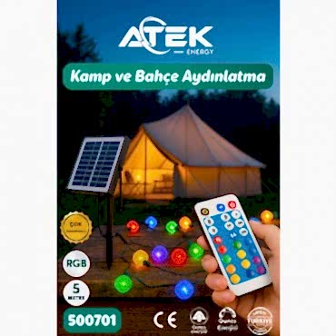 RGB Güneş Enerjili Boncuk Kamp Ve Bahçe Aydınlatma 