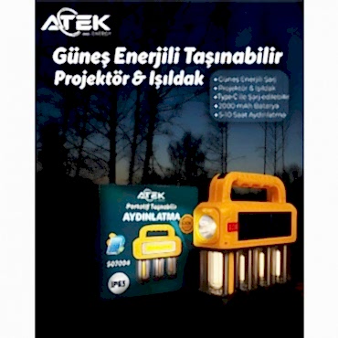 Güneş Enerjili Taşınabilir Projektör Işıldak 