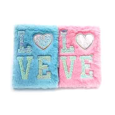 LOVE Tasarımlı Peluş Hatıra Defteri 