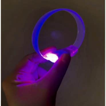 3 Modlu Pilli LED Işıklı Esnek Parti Bilekliği Mor