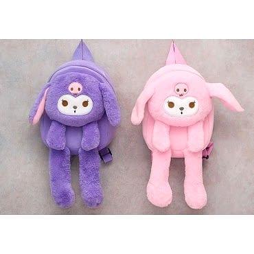 Peluş Işıklı Oynar Kulaklı Kuromi Sırt Çantası 