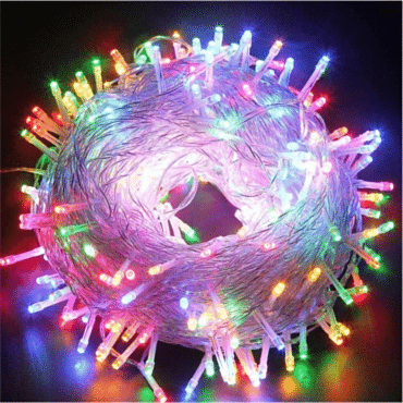 10m 100 Led Boncuk Lamba RGB Işık Şeffaf kablo 