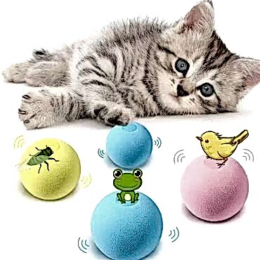 Kedi Otlu 3 Sesli İnteraktif Top Kedi Oyuncağı