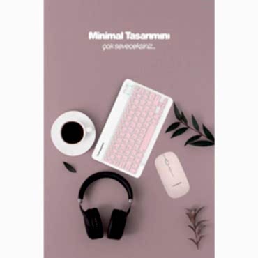 Pembe Kablosuz Klavye Ve Mouse Seti
