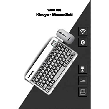 Beyaz Kablosuz Klavye Ve Mouse Seti