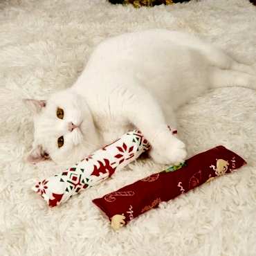 Yılbaşı Konseptli Hışırtılı Bez Kedi Oyuncağı