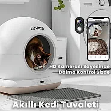 HD Kameralı Akıllı Kedi Tuvaleti 