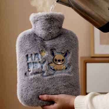 Stitch Figürlü Gri Peluş Sıcak Su Torbası 1 Litre