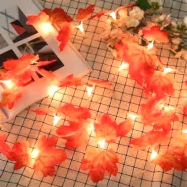 Dekoratif Sonbahar Yapraklı Şerit LED Işık 