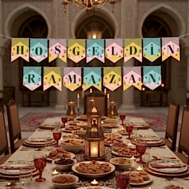Ramazan Renkli Banner Süs - Hoşgeldin Ramazan 